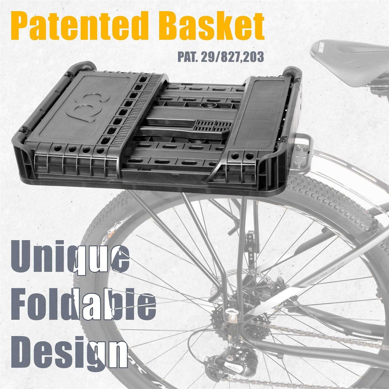 CyclingDeal Bike Bicycle Foldable Rear Basket Storage 34L Large Capacity - Sports Supplies Online Store