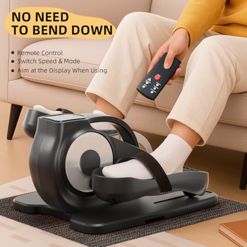 Under Desk Elliptical Machine, Electric Ellipse Leg Exerciser with Remote