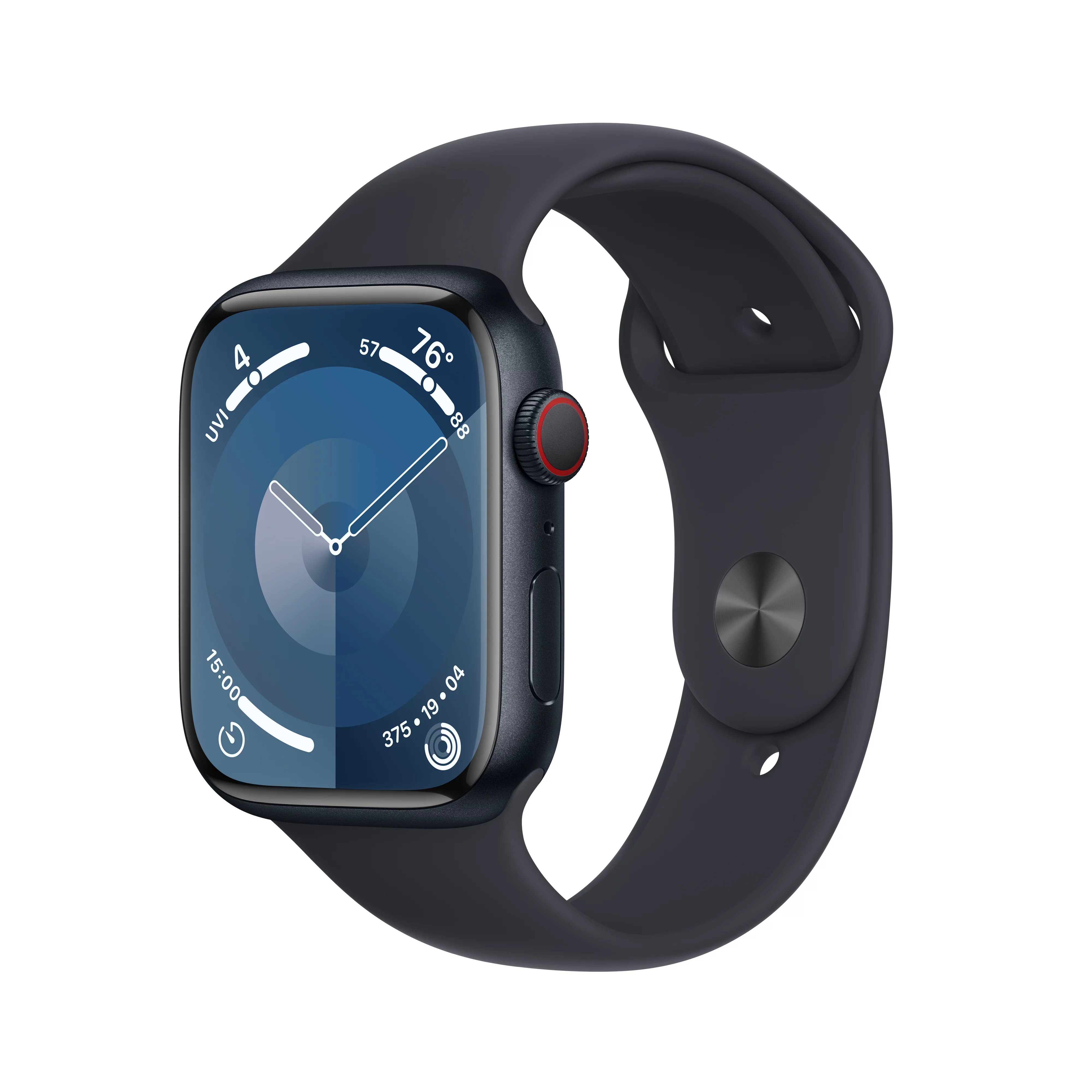 Apple Watch Series 9 GPS + Cellular 45mm Midnight Aluminum Case with Midnight Sport Band - M/L. Fitness Tracker, ECG Apps, Always-On Retina Display