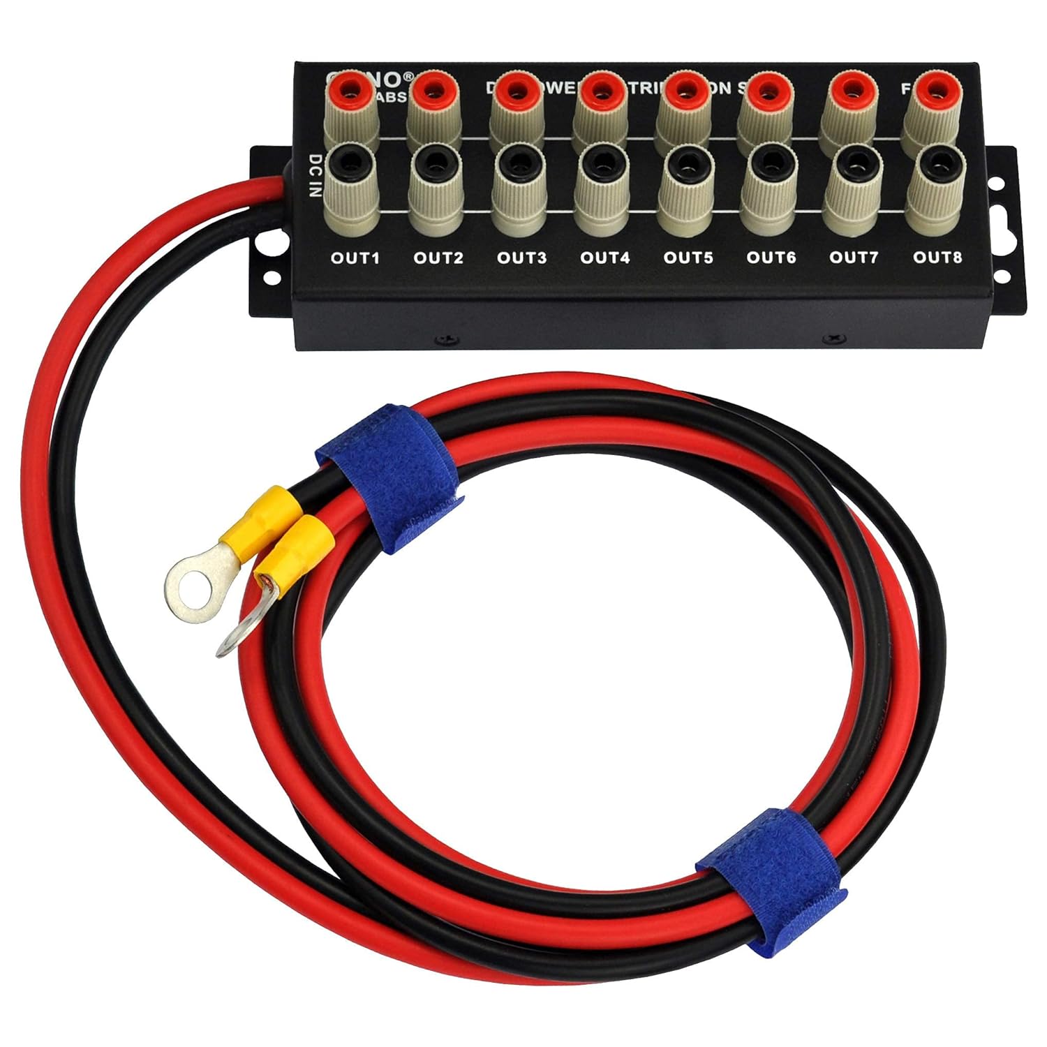Banana Jack 8 Outlet DC Power Distribution Strip (Without Cable)