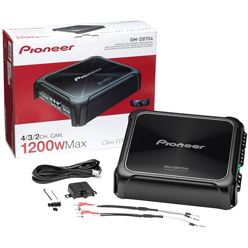 Pioneer GM-D8704 1200W Max 4-Channel GM Digital Champion Series Class FD Multi-Channel Car Audio Stereo Amplifier w/Wired Bass Boost Remote Free