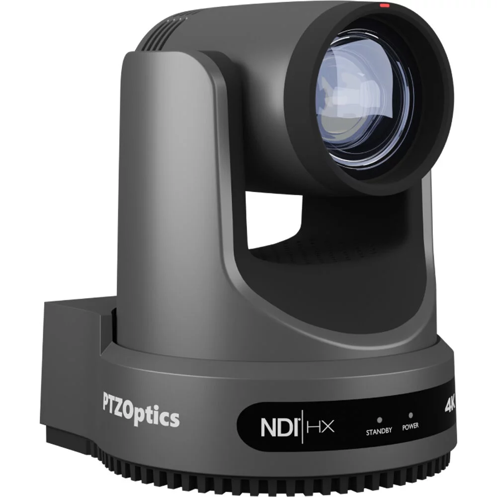 PTZOptics Move 4K SDI/HDMI/USB/IP PTZ Camera with 12x Optical Zoom (Gray) (PT12X-4K-GY-G3) + PTZOptics PT-JOY-G4 Joystick Controller + Universal Wall