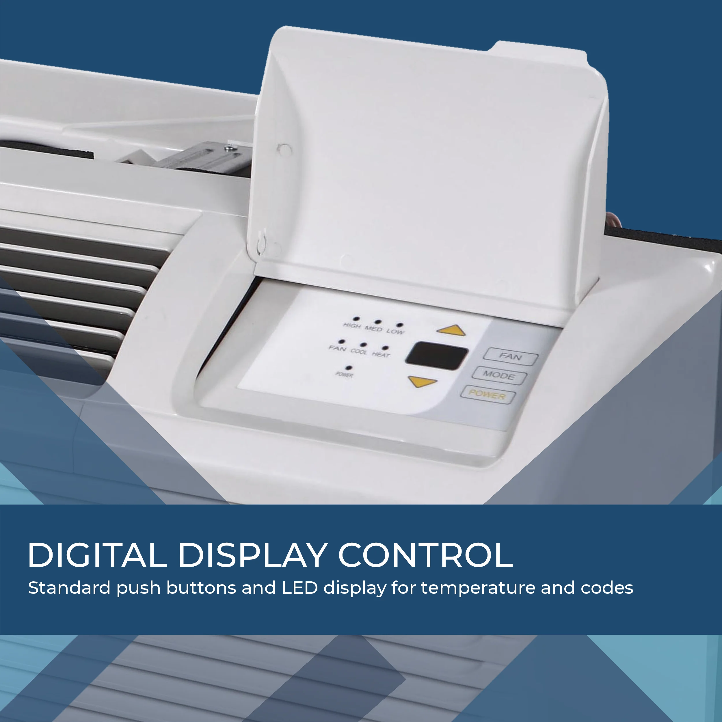 Klimaire PTAC 15,000 Btu Air Conditioner Heat Pump with Remote Control & 5 kW Electric Heater -230V