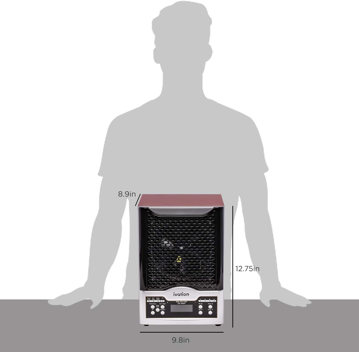 Ivation 5-in-1 HEPA Air Purifier & Ozone Generator W/Digital Display Timer and Remote, Ionizer & Deodorizer 3,700 Sq/Ft – HEPA