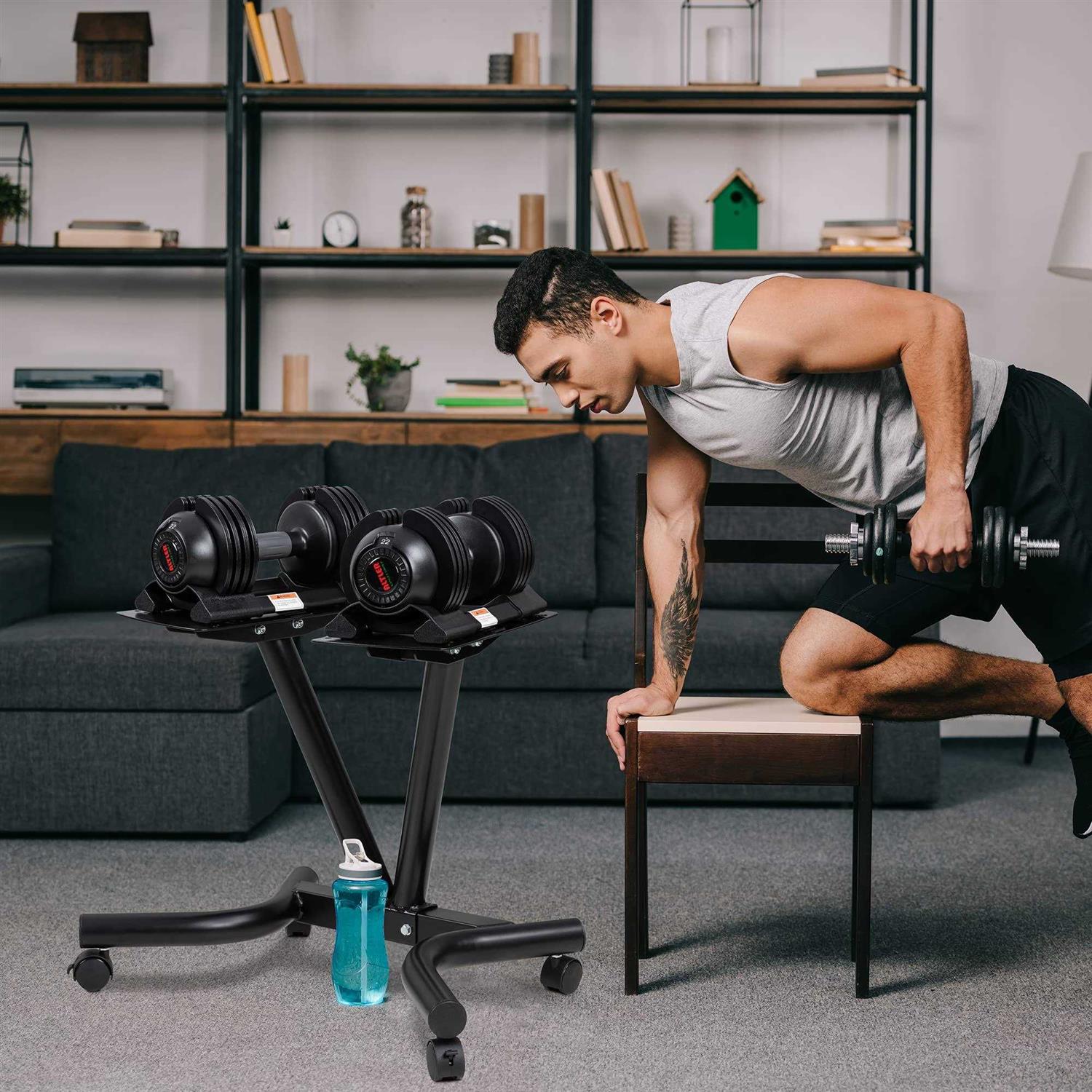 ALTLER Adjustable Dumbbell Stand Fitness Dumbbell Rack &amp; Weight Rack for Home Gym Set - Sports Supplies Online Store