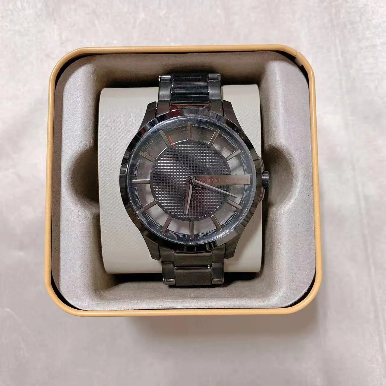 Black Stainless Steel Mens Watch AX2189