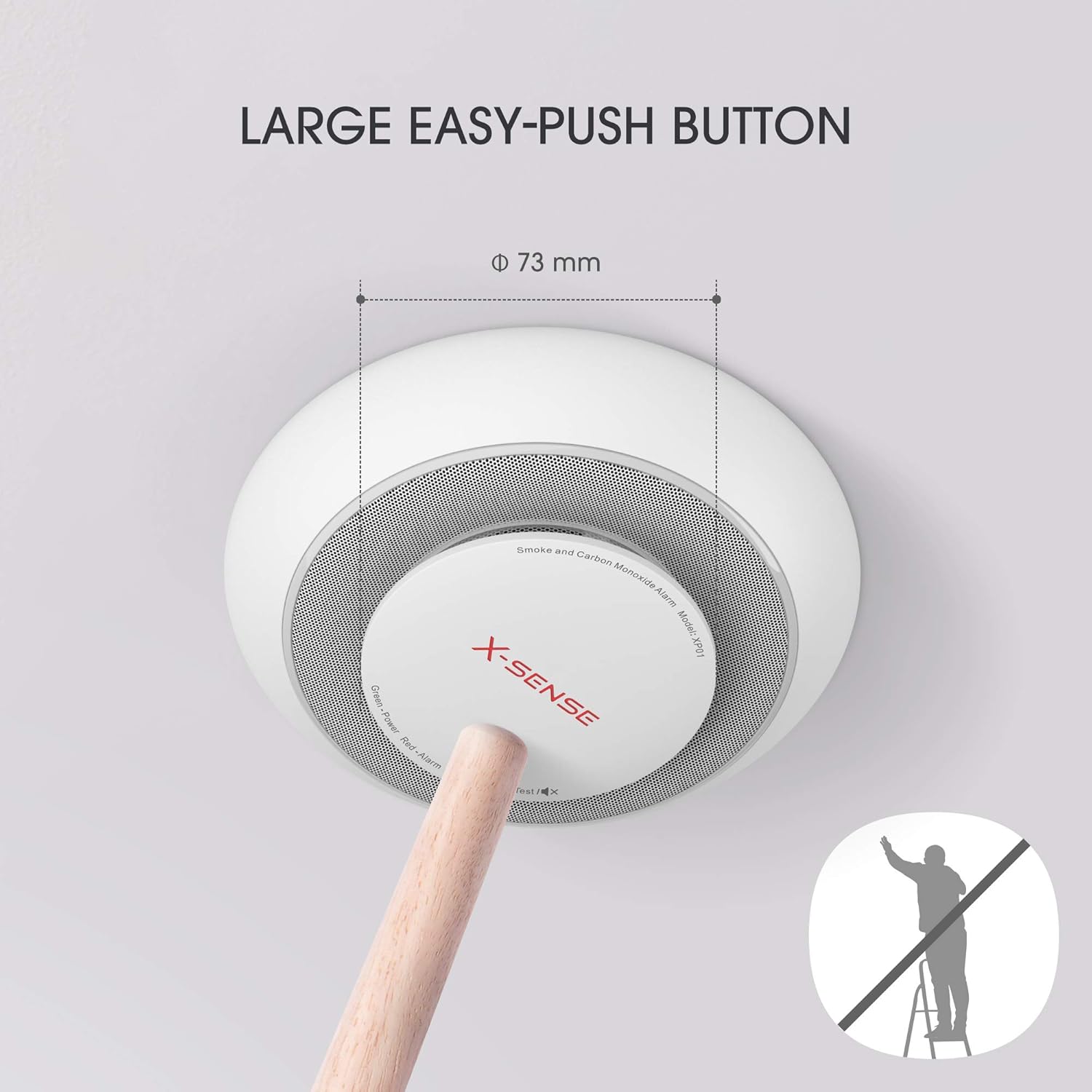 X-Sense 10-Year Battery Combination Smoke and Carbon Monoxide Alarm Detector with Large Silence Button, XP01