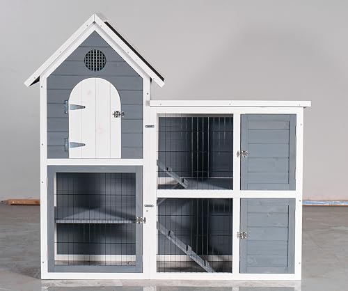 122" Large Chicken Coop with Run,Outdoor Chicken Run W/Nesting Box & Perch,Wooden Hen House W/Ramp & Sliding Trays