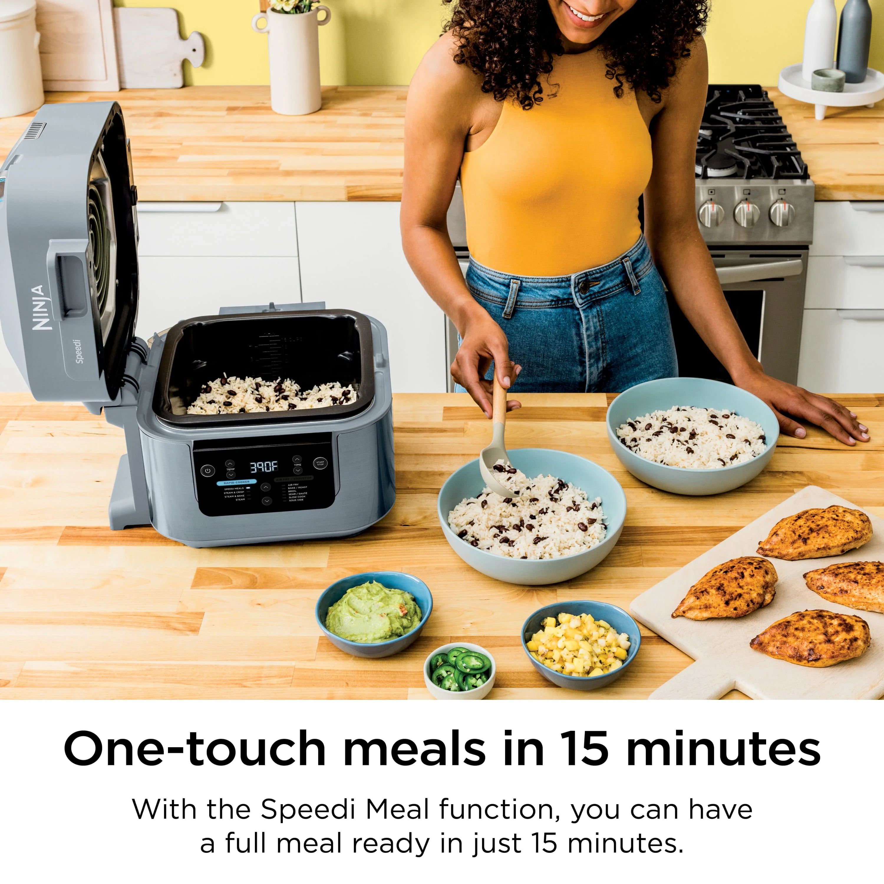 Ninja Speedi Rapid Cooker & Air Fryer, SF300, 6-Qt. Capacity, 10-in-1 Functionality, Meal Maker, Sea Salt Gray