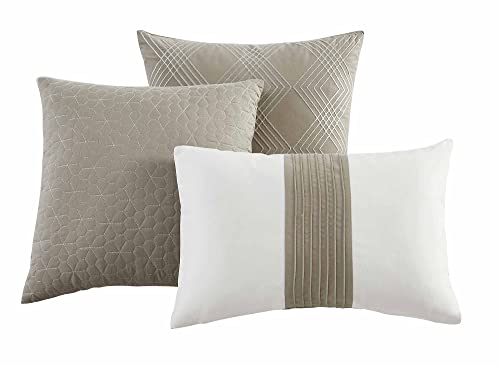 Riverbrook Home 100% Polyester Comforter Set, Queen, Hillcrest - Ivory/Gold, 9 Piece Set