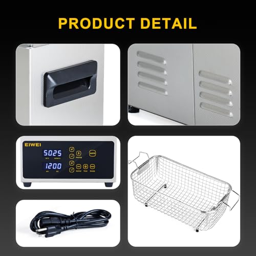 3L Ultrasonic Cleaner, One-Touch Cleaning, Heating, Dual-Frequency, Sweep Frequency, Touch Ultrasonic Cleaning Machine for Labs,Carburetor,Jewelry