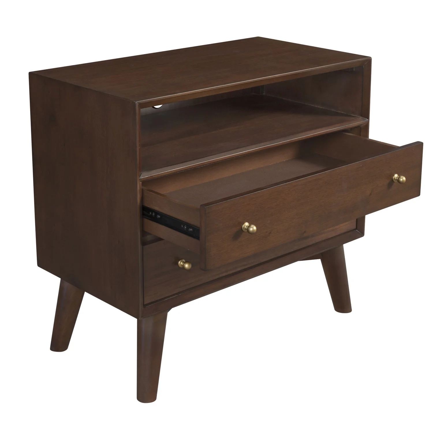 Alpine Furniture Flynn Large Nightstand in Walnut