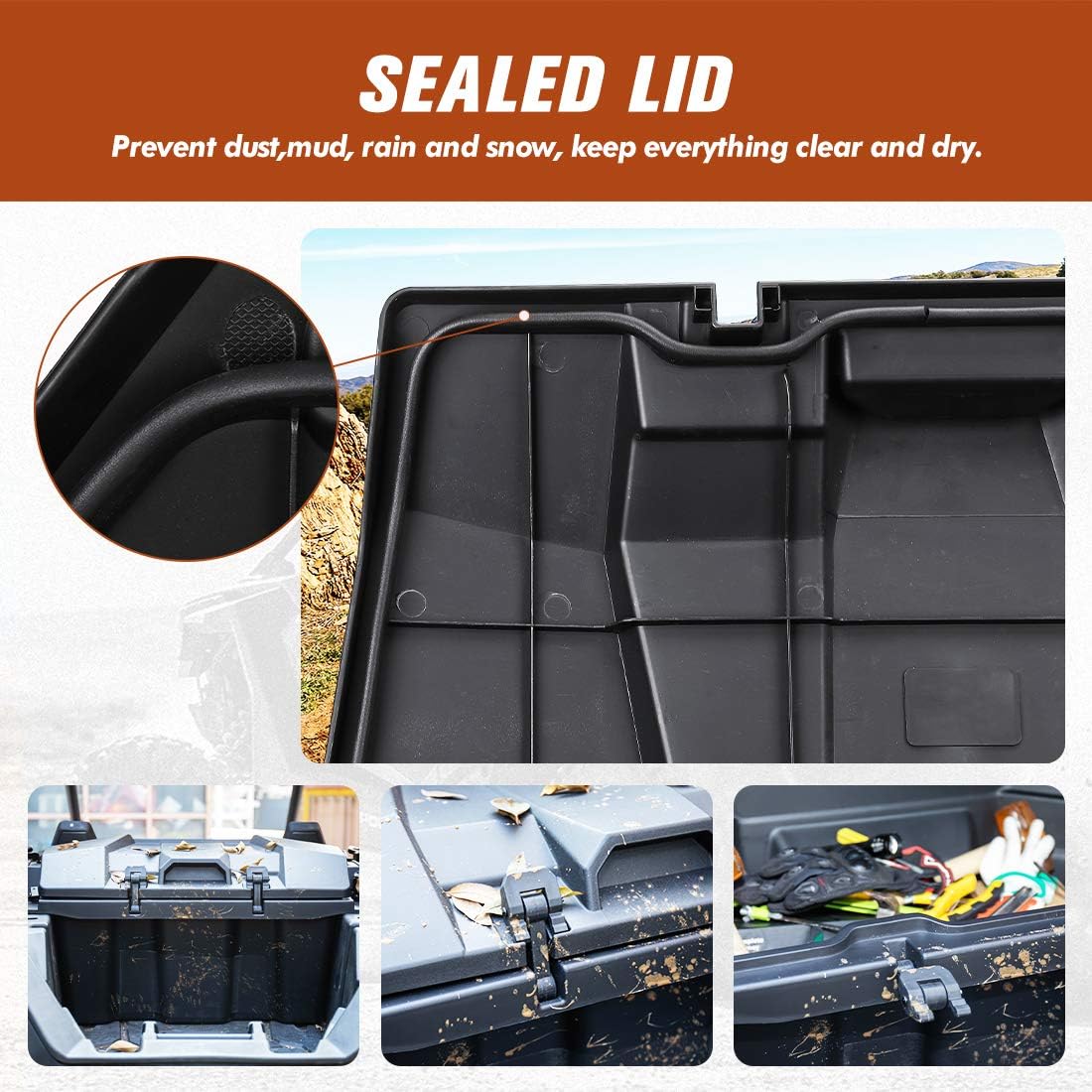 kemimoto RZR PRO XP Cargo Box, 73 QT Rear Storage Bed Box Compatible with 2020 2021 2022 Polaris RZR PRO XP / 4