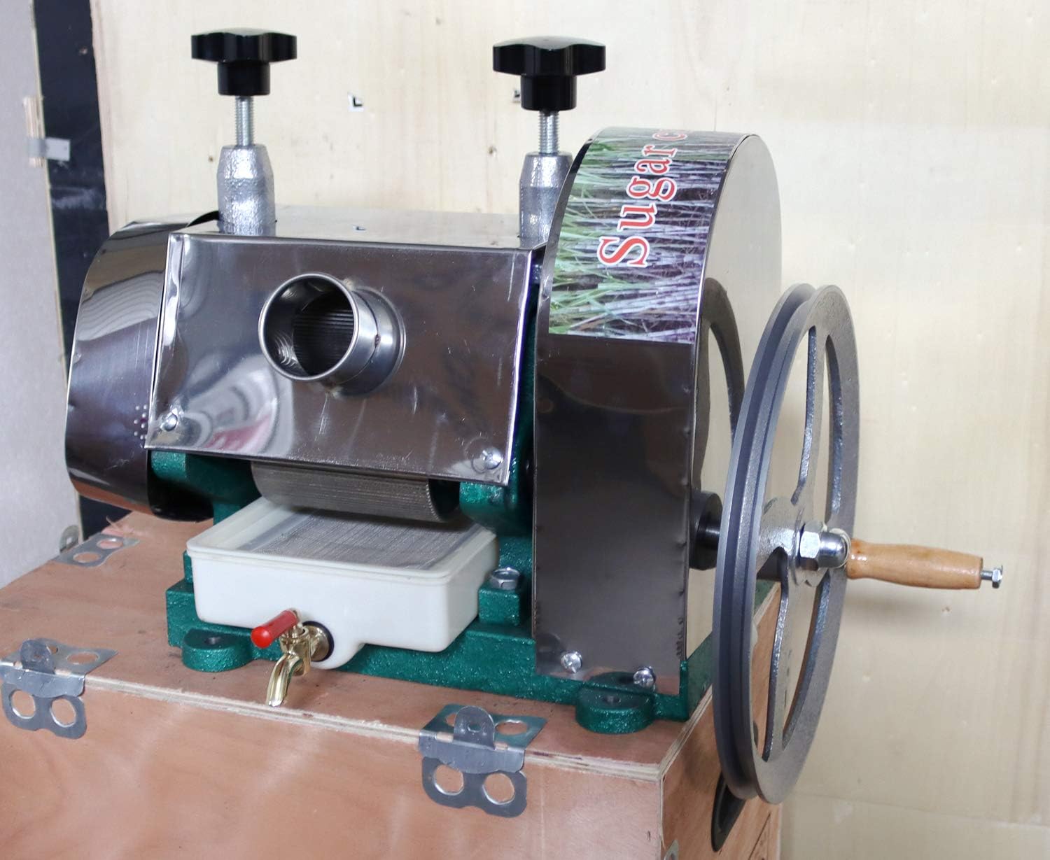 Sugar Cane Press Juicer Machine Manual Sugarcane Juice Extractor With Stainless Steel Shell And 2 Knives