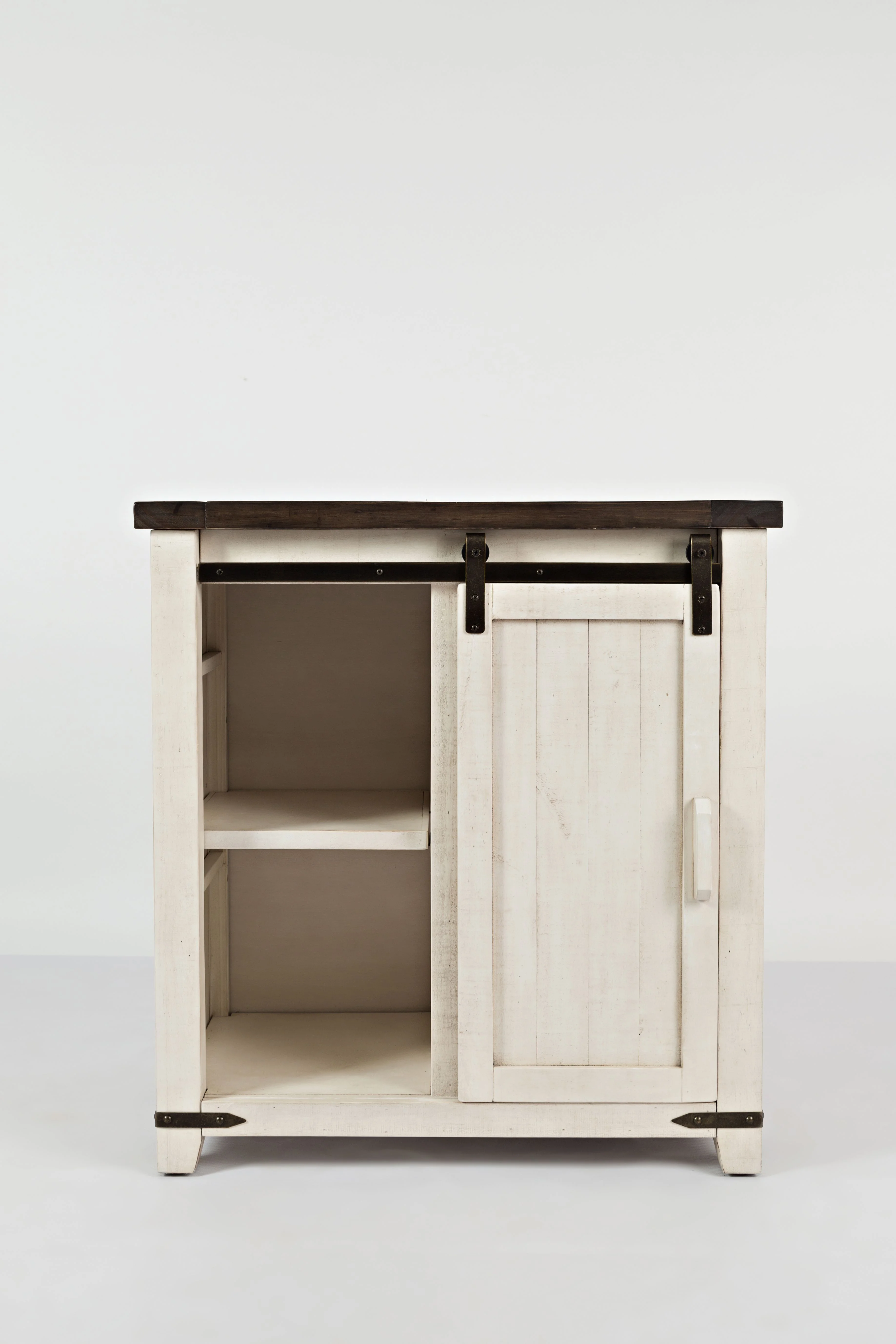 Jofran Madison County Rustic Reclaimed Pine Farmhouse 32" Barn Door Accent Cabinet