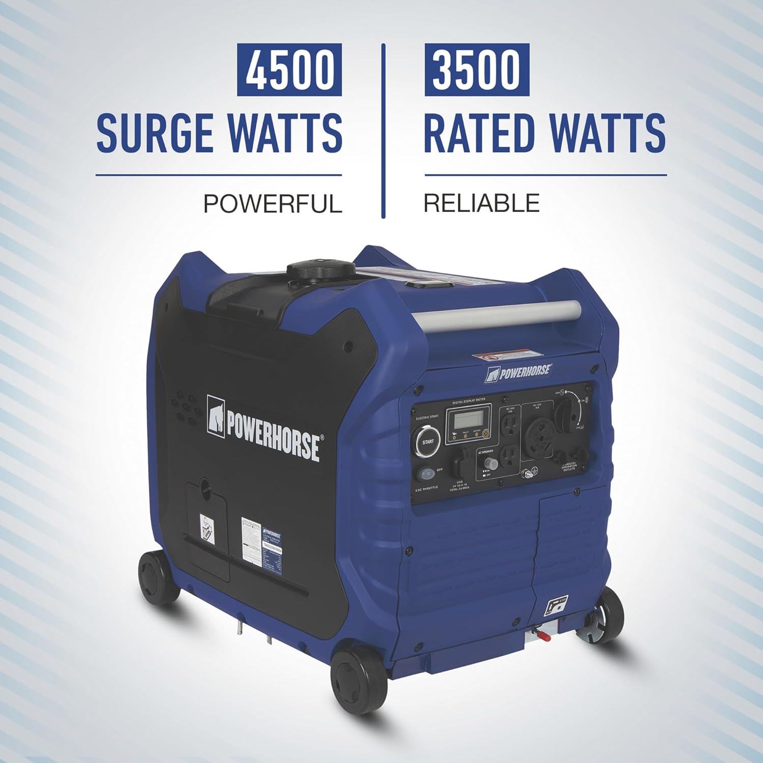 Powerhorse Inverter Generator - 4500 Surge Watts, 3500 Rated Watts, Electric Start, EPA and CARB Compliant, Model# LC4500i