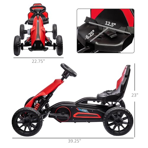 Aosom 12V Electric Go Kart for Kids, Outdoor Ride-On Toy with Forward Backward Drive & Adjustable Speed, Gift for Child 3-8 Years Old, White