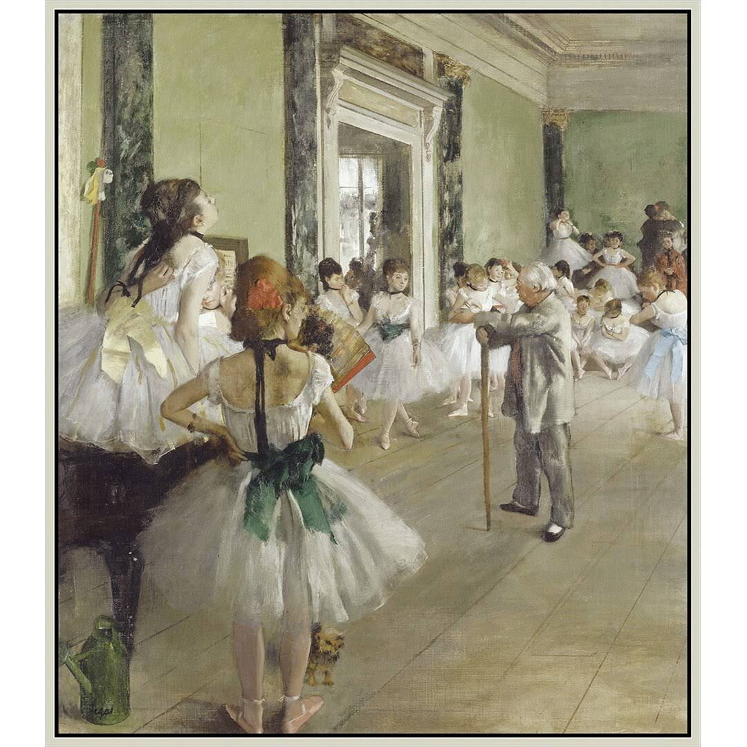 The Ballet Class by Edgar Degas Giclee Print Oil Painting Silver Frame Size 22x22 x 25x22 - Plastic - 22 x 25