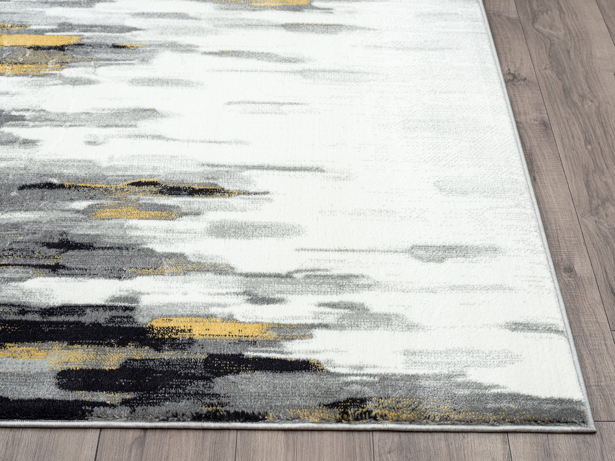 Abani Porto Collection Area Rug Mid Century Modern Bedroom Living Room Decor Floor Rug 6 x 9 Grey Yellow
