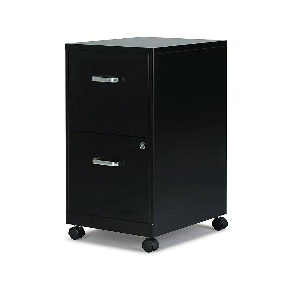 Staples 2-Drawer Vertical File Cabinet Locking Letter Black 18x22D (52145) 2806665