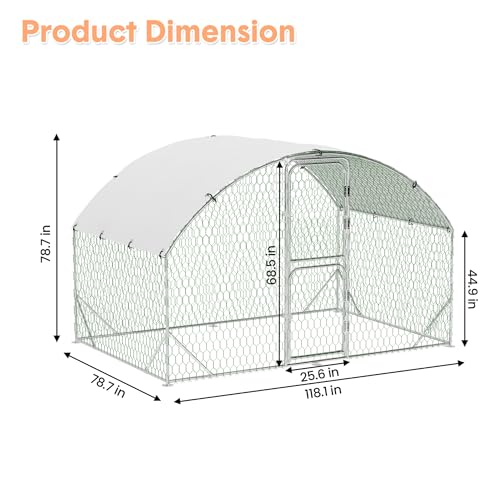 Large Metal Chicken Coop, Walk-in Poultry Cage