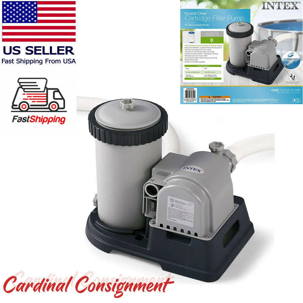 Intex Krystal Clear 2500 GPH Swimming Pool Filter Cartridge Pump with Timer New 28633EG