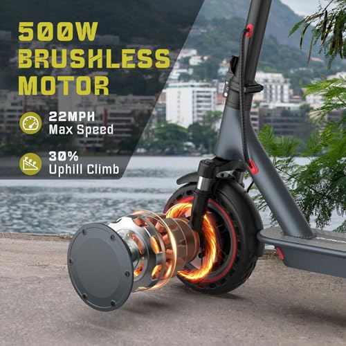 E Scooter for Adults 19-22 MPH 350/500W Motor 281/441Wh Battery,8.5"/10" Tires,Motorized Scooter Up to 22 Miles Range