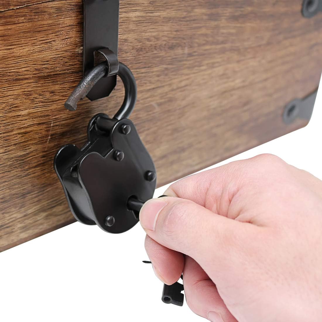 Nautical Cove Treasure Chest Wooden Box with Antique Iron Lock and Skeleton Key - Storage and Decor (Medium 12.25 x 6 x 5.5)