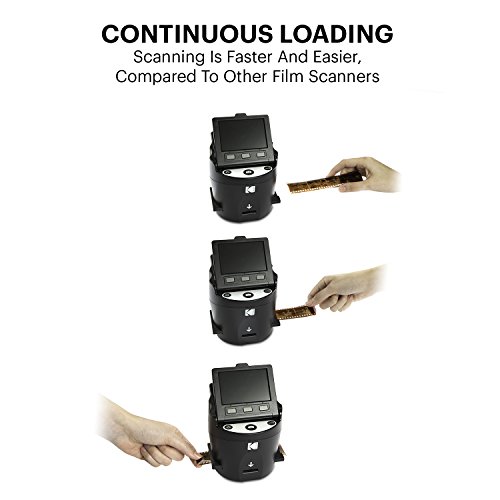 Kodak SCANZA Digital Film & Slide Scanner &ndash; Converts 35mm, 126, 110, Super 8 & 8mm Film to JPEG with 3.5" LCD, Easy-Load Inserts & Adapters