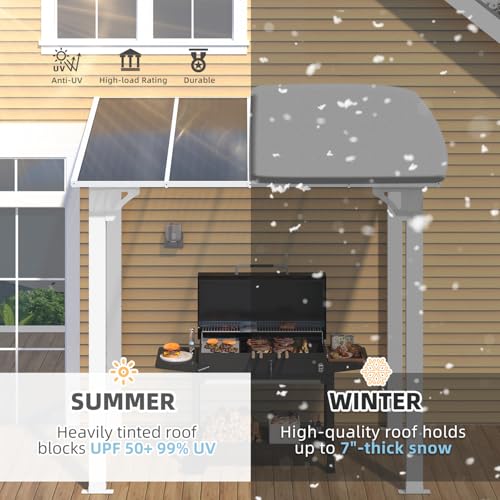 AECOJOY 10&rsquo; x 10&rsquo; Gazebo, Wall Mounted Gazebos Pergola on Clearance, Outdoor Patio Lean to Gazebo Awnings for Deck, Porch