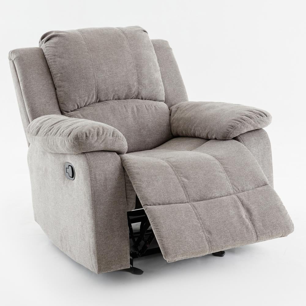Comfort Pointe Troy Ash Grey Microfiber Glider Rocker Recliner