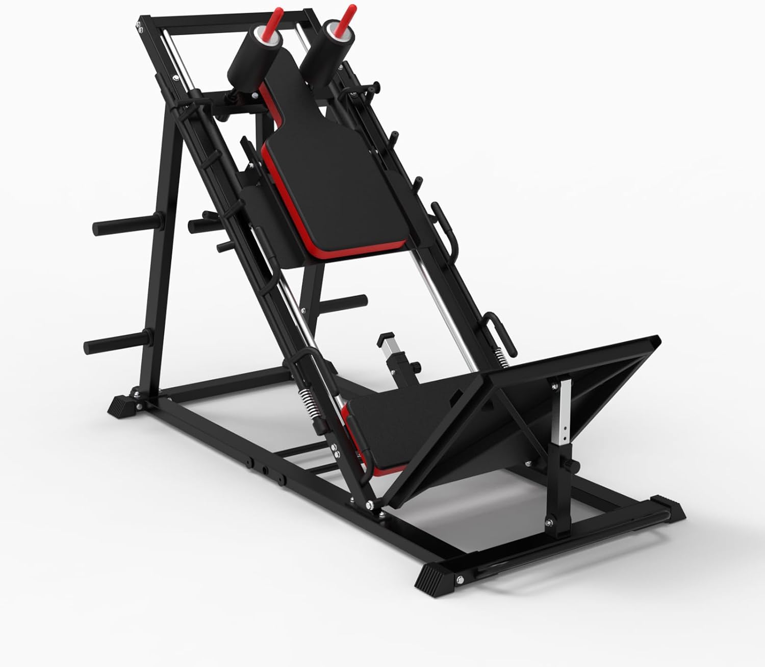 Leg Press Hack Squat Machine Combo, Hack Squat Leg Press Machine with Weight Storage Posts