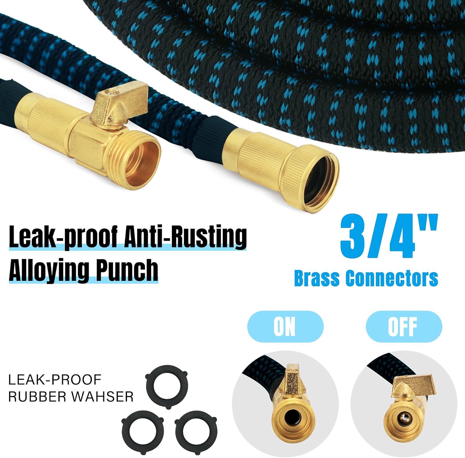 HORTICAN Expandable Garden Hose Retractable Water Hose, Outdoor Yard Hose Flexible Garden Hose (50)