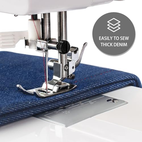 FEIYUE FYe320 Full Size Sewing Machine with Foot Pedal, Speed Control, Heavy Duty & Portable, LCD Display, 25 Built-in Stitches