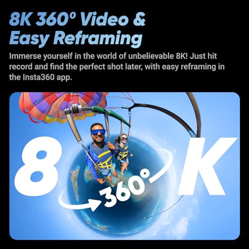 Insta360 X4 Motorcycle Bundle- 8K Waterproof 360 Action Camera, 4K Wide-Angle Video, Invisible Selfie Stick, Removable Lens Guards