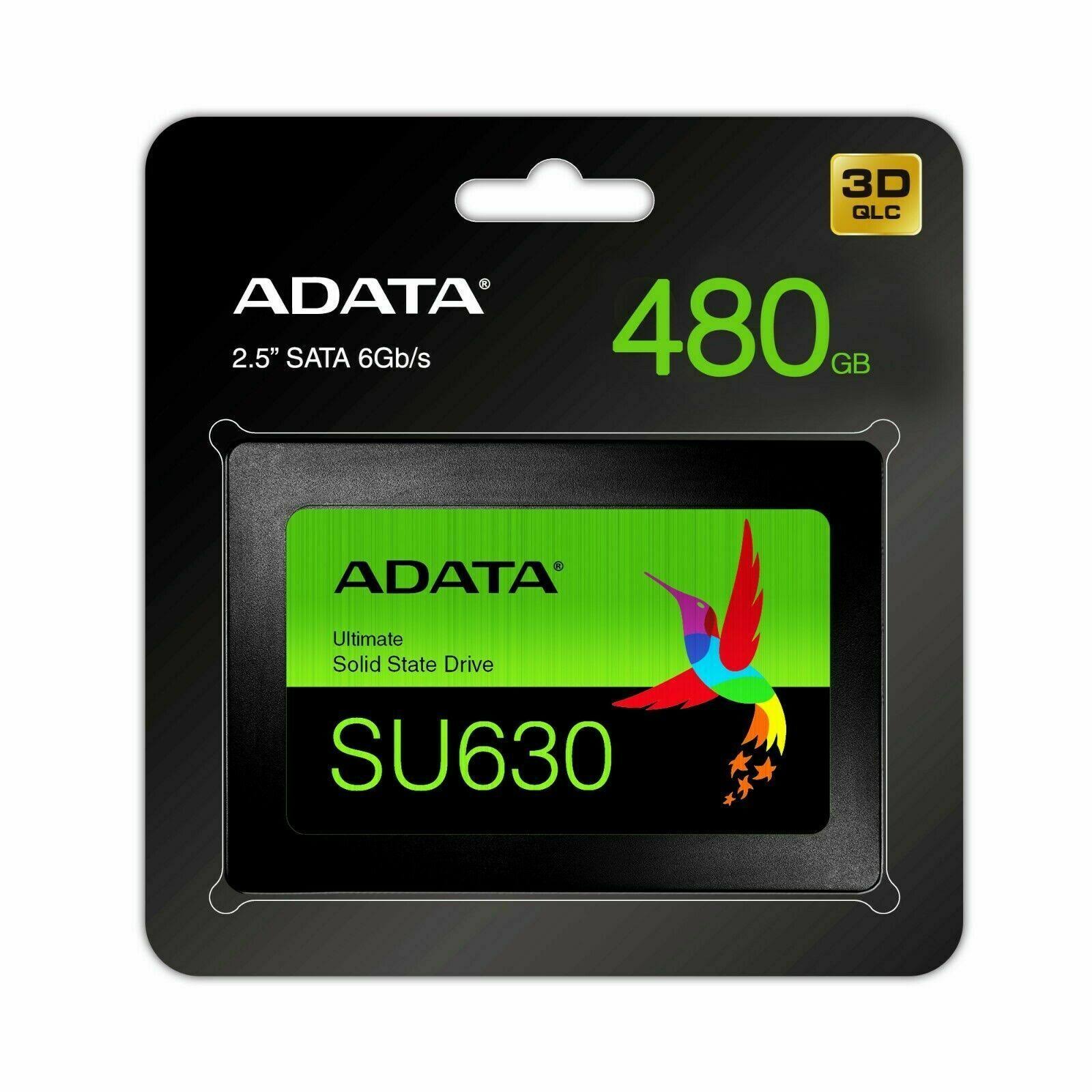 ADATA Ultimate SU630 480GB 3D QLC NAND SATA III 2.5 inch Internal SSD (ASU630SS-480GQ-R)