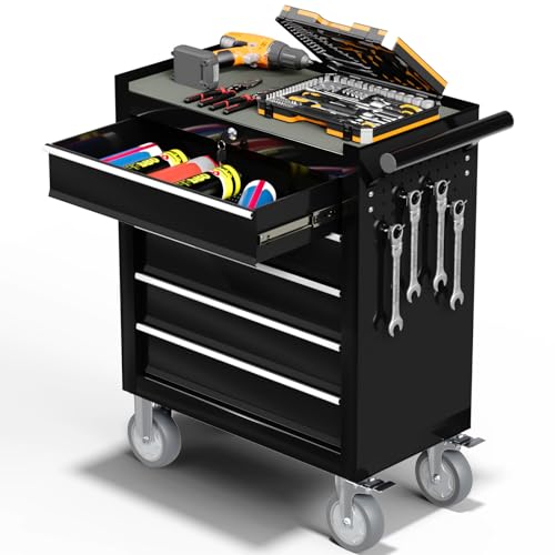 4-Drawer Rolling Tool Chest Toolbox,Tool Chest with Wheels,Tool Storage Cabinet with Locking System,Tool Box Organizer for Garage,Warehouse