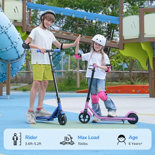 iScooter IK3/IK3Pro Electric Scooter for Kids Ages 6-12, 150W Motor, LED Display, 3 speeds Adjustable,3 Adjustable Heights(IK3Pro),Colorful Lights