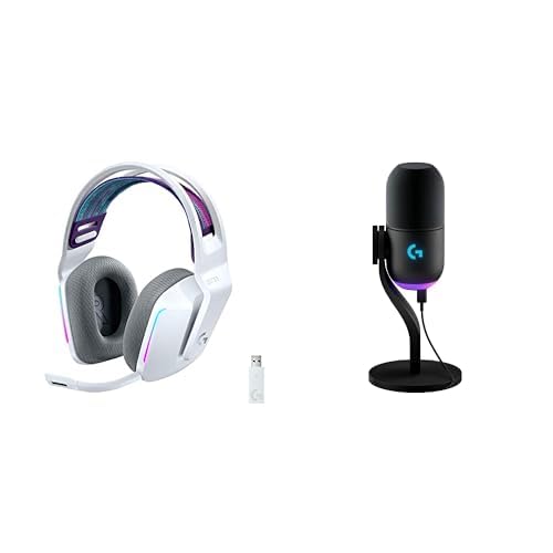 Logitech G733 Lightspeed Wireless Gaming Headset, Suspension Headband, Lightsync RGB, Blue VO!CE Mic, PRO-G Audio – Black, Gaming Headset Wireless