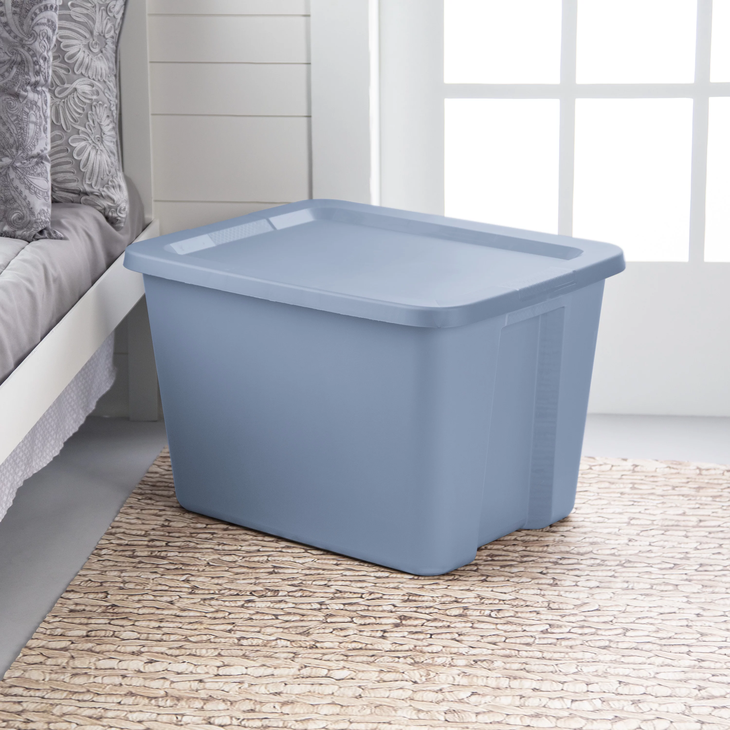 Sterilite 18 Gallon Tote Box Plastic, Gray, Set of 8