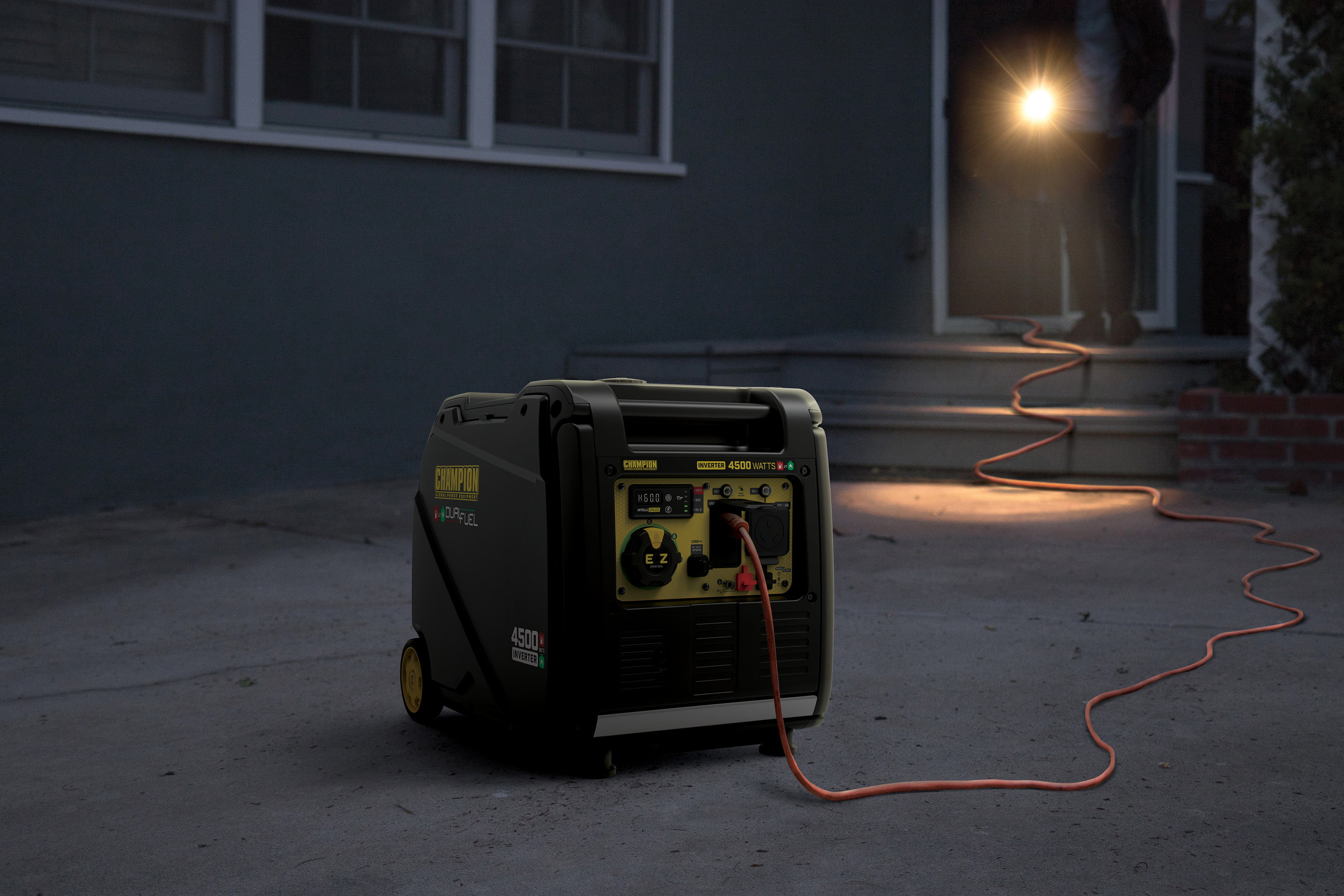 Champion 4500-Watt Portable Dual Fuel Inverter Generator with Quiet Technology, Electric Start