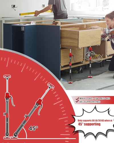 XINQIAO Third Hand Tool 3rd Hand Support System, Premium Steel Support Rod with 154 LB Capacity for Cabinet Jack, Drywall Jack& Cargo Bars