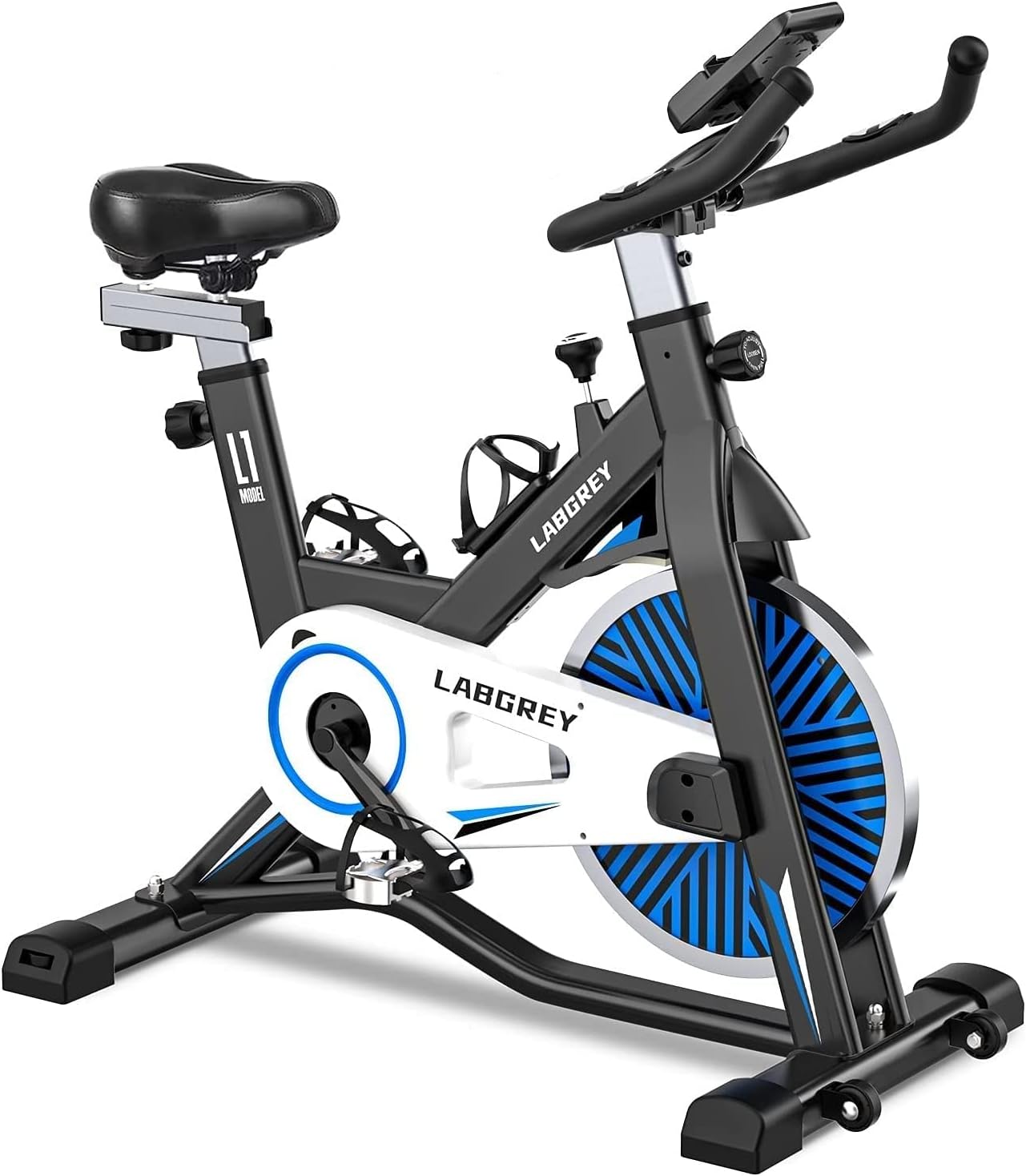 LABGREY Exercise Bike Indoor Cycling Bike Stationary Cycle Bike with Heart Rate Sensor & Comfortable Seat Cushion