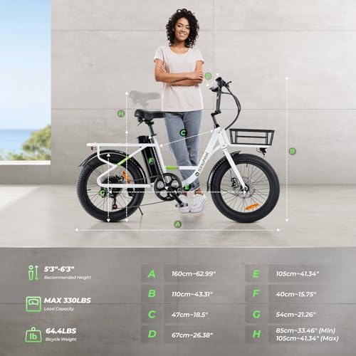 isinwheel U1 Electric Bike, 500W Motor, 20 mph, Folding Ebike, 14"/16"/20" Adults Electric Bicycles, 280.8Wh Battery, 25 Miles PAS Range, Black