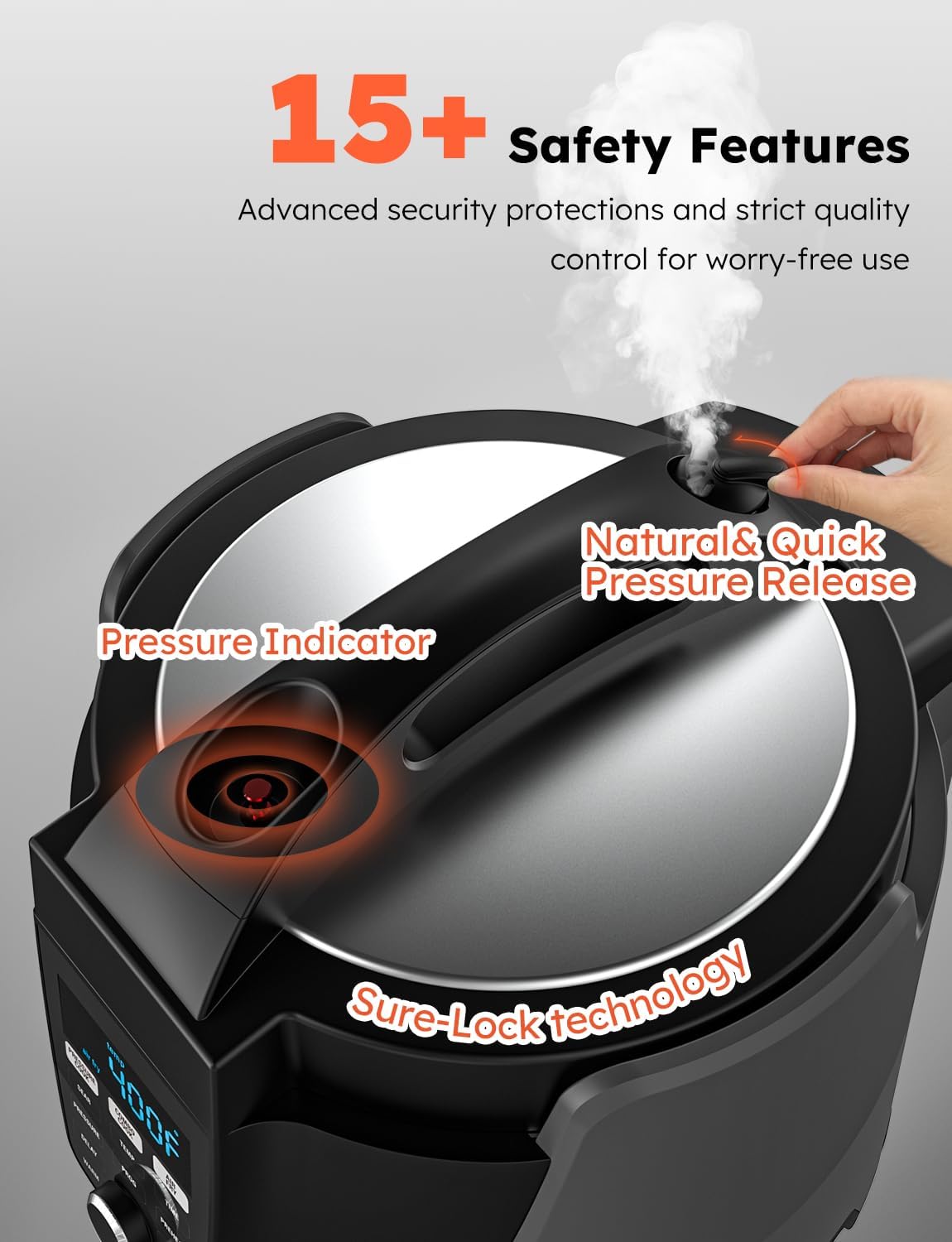 Nuwave Duet Air Fryer and Electric Pressure Cooker Combo with 2 Switchable Lids, 300 FoolProof One-Touch Presets, Crisp&Tender Tech