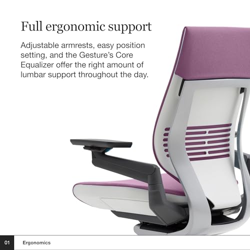 Steelcase Gesture Office Chair - Ergonomic Work Chair with Wheels for Carpet - Comfortable - Intuitive-to-Adjust for Desk - 360-Degree Arms