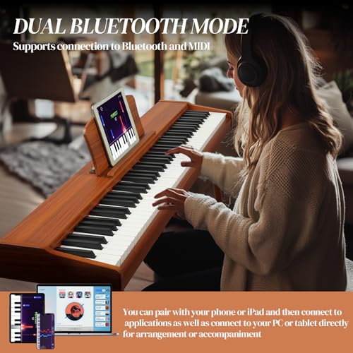Ktaxon 88 Key Keyboard Piano Set, Full Size Digital Piano with Multi-Adjustable Height Bench, Powerful Functional Panel