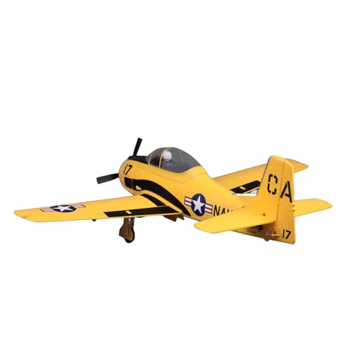 Fms T-28D Trojan V4 Yellow 1400mm (55.1") Wingspan RC Airplane 6-CH with Flaps LED Retracts Warbird PNP (No Radio, Battery, Charger)