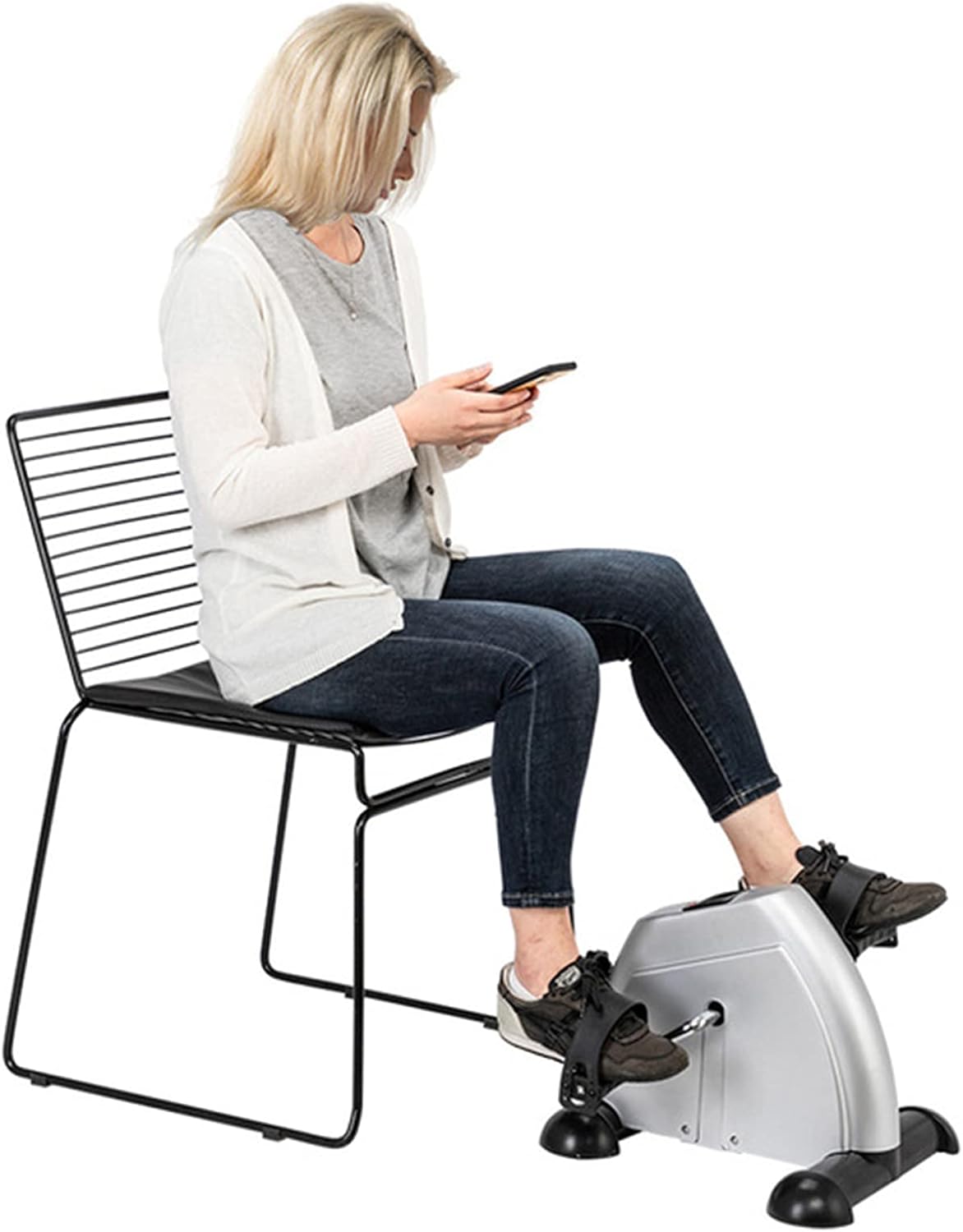 Indoor Mini Under Desk Bike, Portable Exercise Bike, Pedal Stepper Exercise Machine, Adjustable Resistance with LCD Display