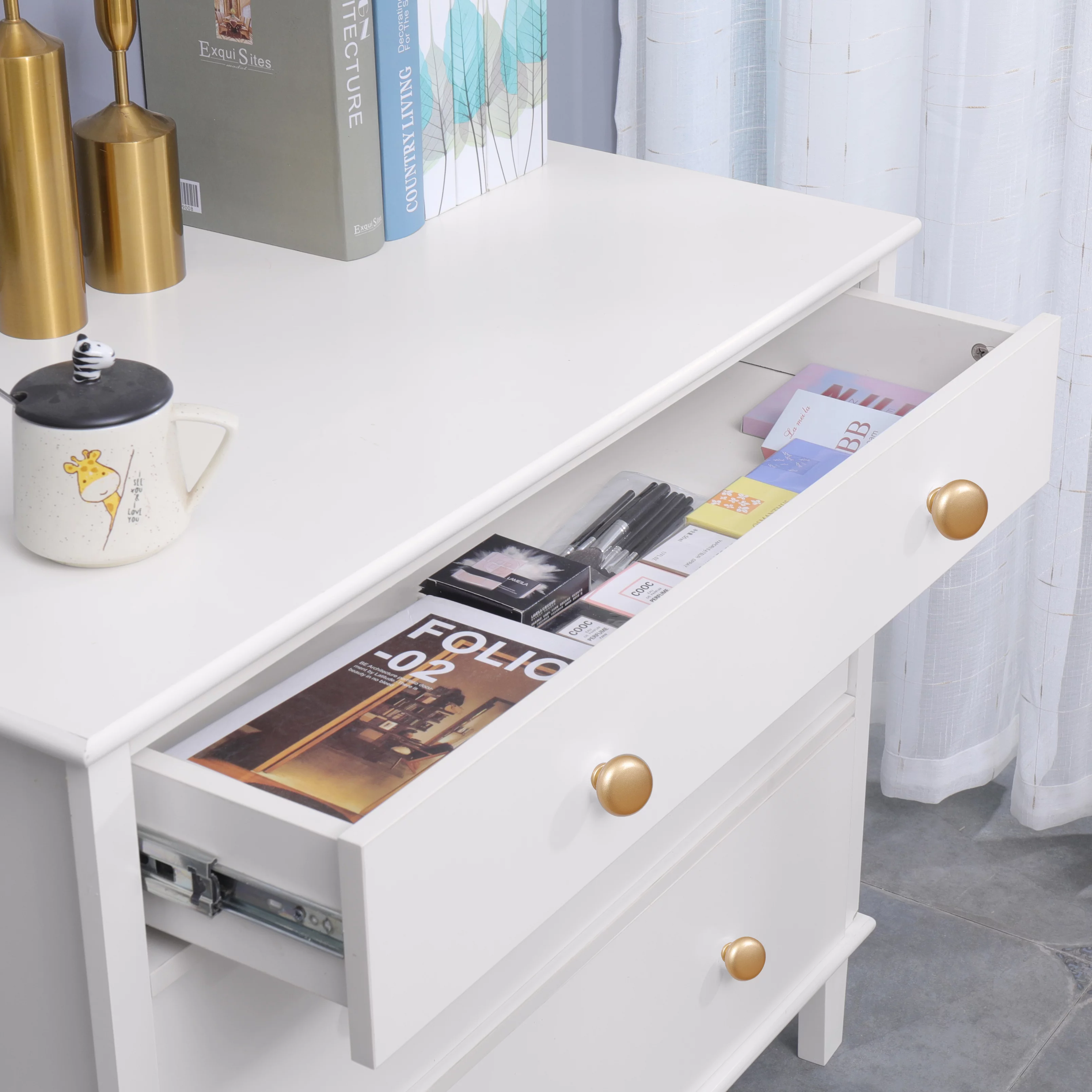 White Dressers Chest of Drawers, 3 Drawer White Bedroom Storage Furniture, Drawer Dresser, Unique Dresser, Vanity Dresser, Modern Dresser